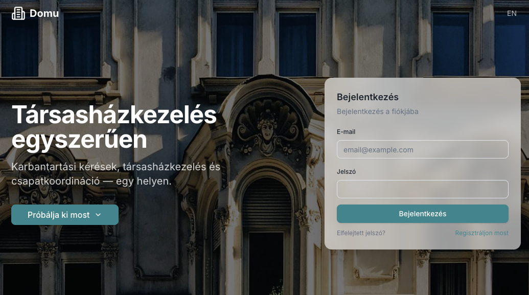 Domu — A modern társasházkezelő platform